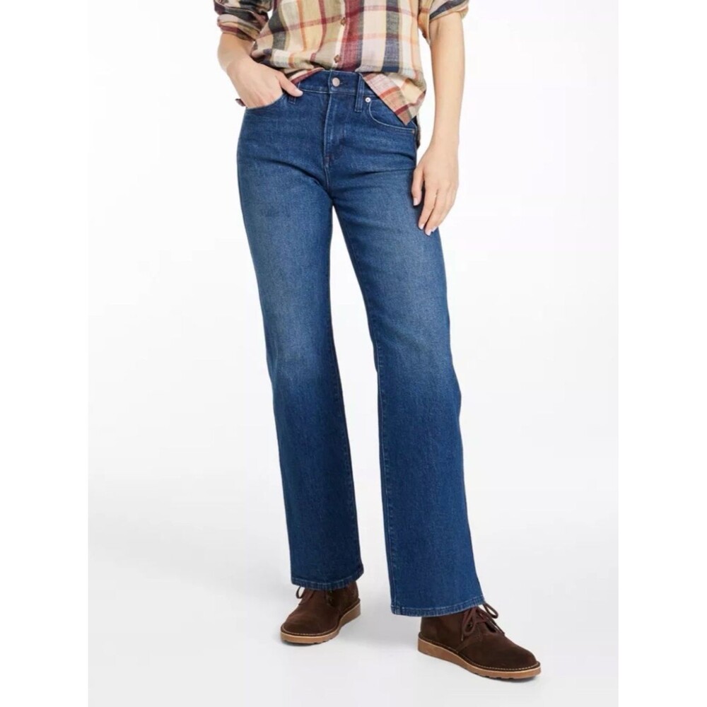 L.L. Bean Women's Wide Leg Jeans in Classic Blue